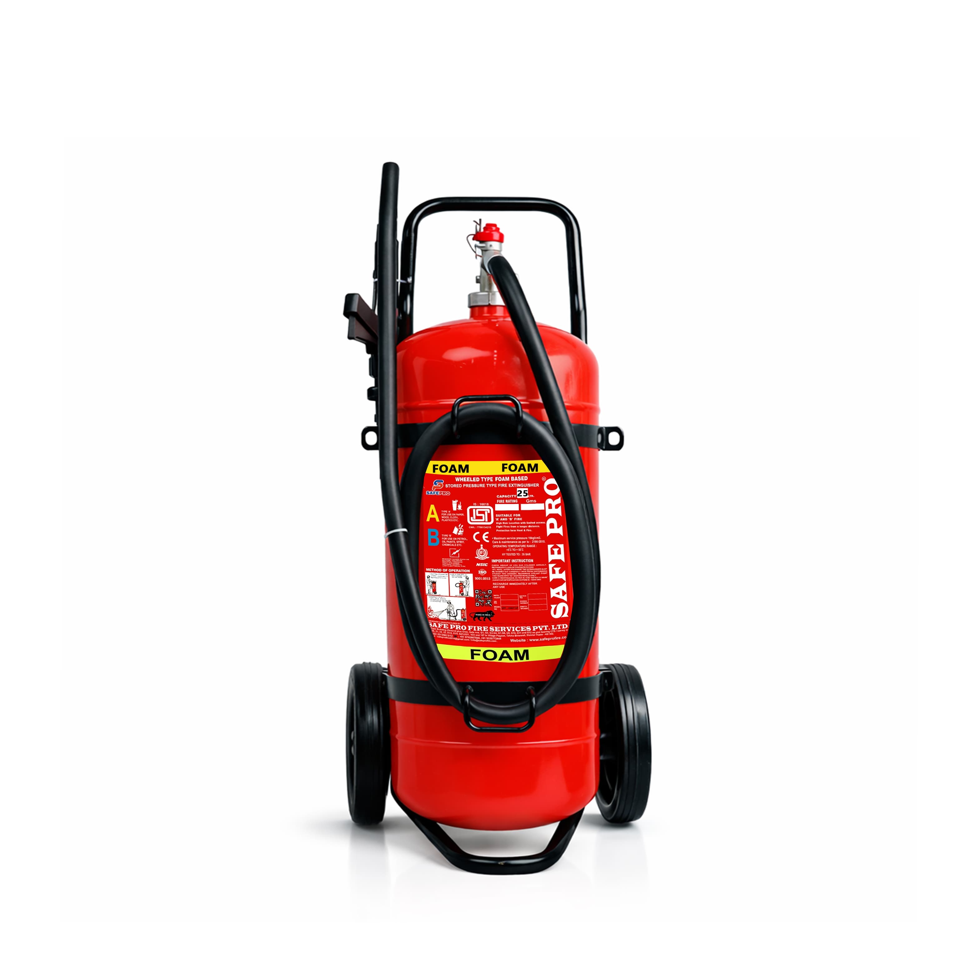 Mechanical Foam Wheeled Fire Extinguisher - 25L